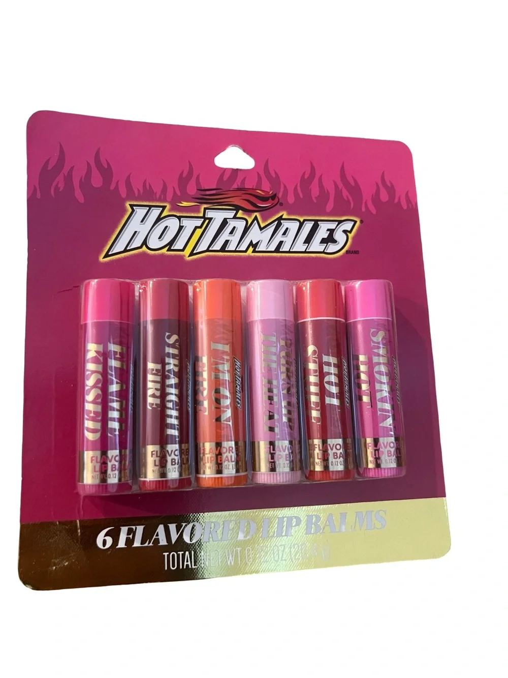 6-Pack Flavored Lip Balm Set - Assorted Pinks & Red Shades